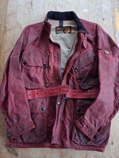 Rare Red Belstaff Sammy Miller Grail Wax Motorcycle Jacket Size UK 44 Red Bell