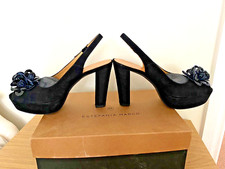 BNIB Spanish designer Estefania Marco suede high heel shoes UK5 cost €99 BARGAIN