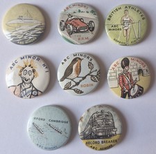 8 Vintage ABC Children's Saturday Morning Cinema Minors Badges/Pins - SEE PHOTOS