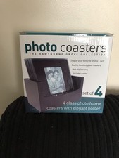 Glass Coasters Set with Photo Areas