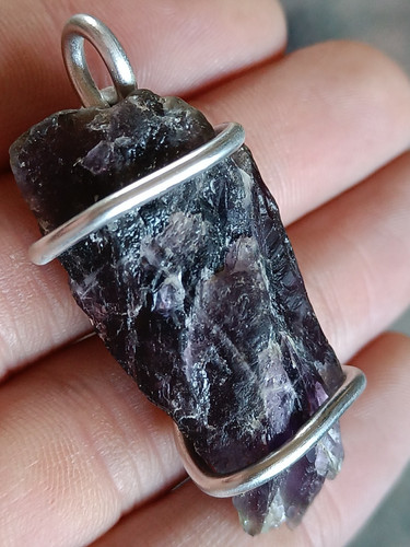 Amethyst pendant natural - , rough