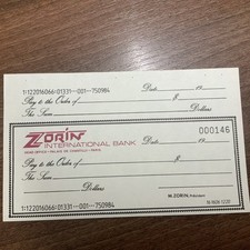 James Bond , A View To A Kill. Screen used Zorin Prop Cheque