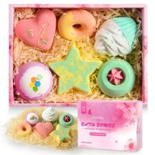 Bath Bombs Gift Set, Handmade Essential Oil SPA Kit, Six Fizzy Bubble Bath Bombs