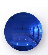 ANISH K MODERN ART EXTRA LARGE BLUE ROUND CONVEX MIRROR  90 CM