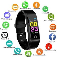 HEART RATE MONITOR FITNESS TRACKER PUSH NOTIFICATIONS BLUE TOOTH SLEEP MONITOR 