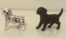 Schleich Dogs: Chocolate Brown Labrador & Dalmatian Puppy Puppies