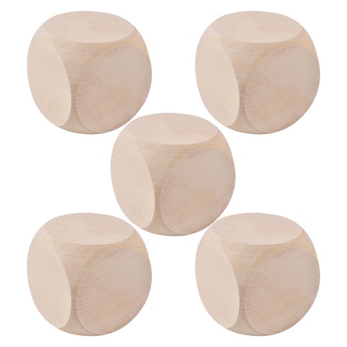 5pcs blank wooden dice - 5pcs,