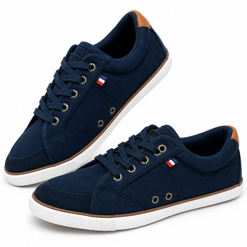 Ladies navy blue canvas lace - ladies,