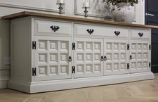 Large Antique Mid Century Solid Oak Sideboard Dresser Console Table Showhome