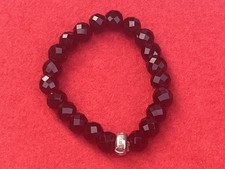 Thomas Sabo Black Obsidian Bead and Silver Charm Carrier Bracelet