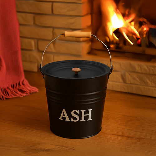 Ash bucket fireside metal 12l - metal,