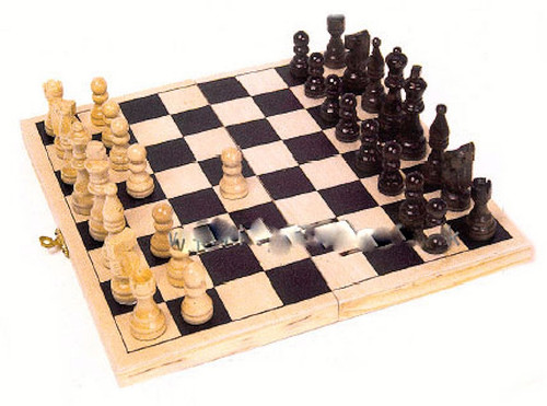 Wooden chess set - wooden,