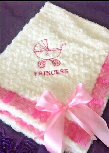 Fur baby blanket embroidered - fur,