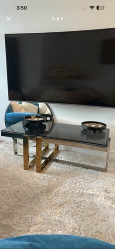 Tinted glass coffee table gold - coffee,