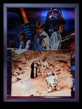 Original Hand Signed Star Wars Picture By Mark Hamill with quote - framed