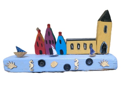 Wooden harbour houses - harbour, ornament