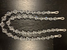 Crystal Glass Beaded Tiebacks Pair for Curtains