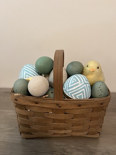 Vtg longaberger basket with - vtg,