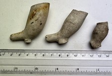 x3 Old Clay Pipes - Charles 1st to Queen Anne Period - Thames Foreshore (SHC)