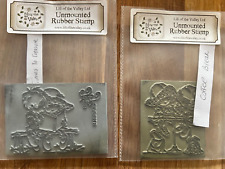 LILI OF THE VALLEY- TWO STAMPS - UNMOUNTED GREY RUBBER cute girl coffee