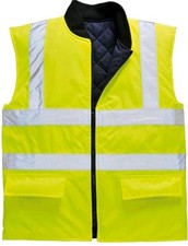 Portwest Hi-Vis Reversible Bodywarmer, Size: L, Colour: Yellow, S469YERL