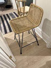 Rattan and metal kitchen counter stool - 4 available