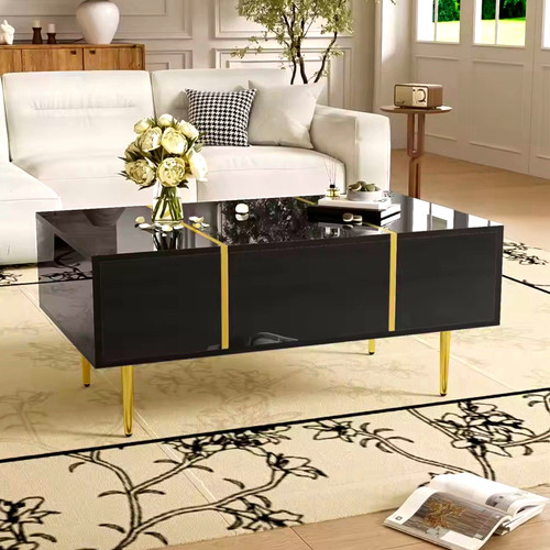 Black gloss rectangular - gloss, coffee