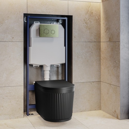 Matt black fluted wall hung - fluted,