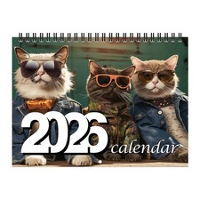 2026 Wall Calendar Funny Cat Calendar 12Month Fashion Twin-Wire Binding Calendar