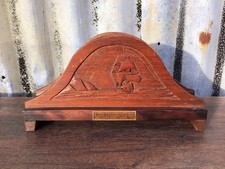 ANTIQUE WW1 CARVED LETTER RACK, SALVAGED TEAK FROM HMS IRON DUKE, JUTLAND 1916
