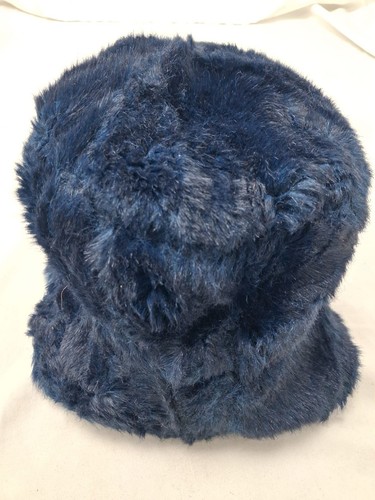 Vintage navy blue faux fur - blue,
