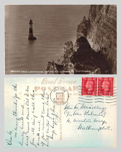 Vintage postcard beachy head - postcard,