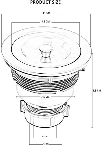 Deep waste outlet - waste, for
