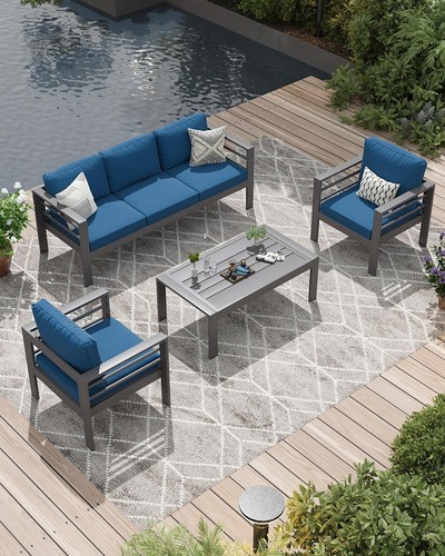 Piece aluminum garden sofa - 4-piece,
