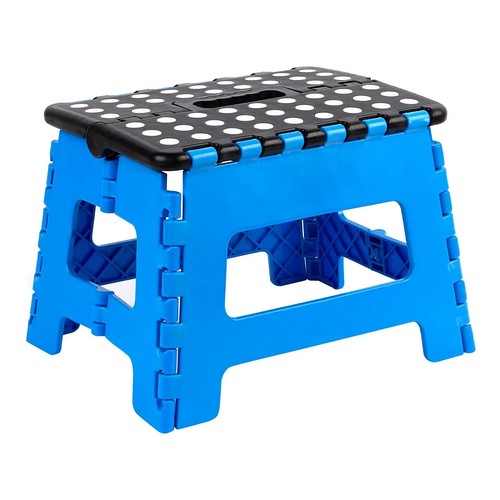 Blue folding step stool - blue,