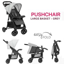 Hauck Shopper Neo II Pushchair Grey – Lightweight Buggy with Basket & Cup Holder
