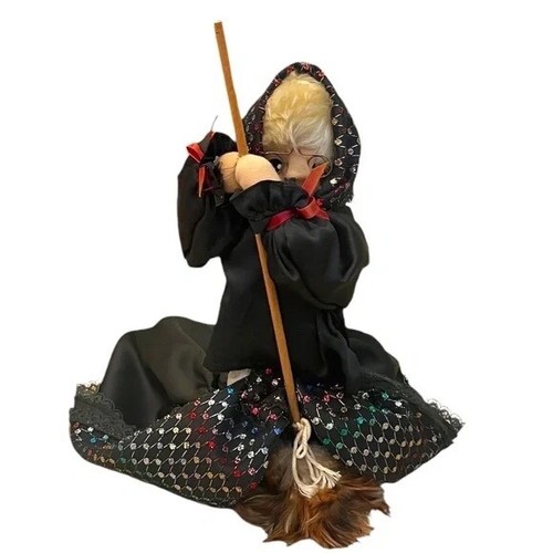 Vintage flying witch with - flying,