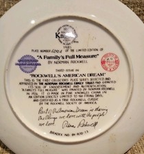 Norman Rockwell plate "a Family's full measure" signed, limited addition collect