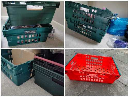 Assorted bale arm crates - 7,