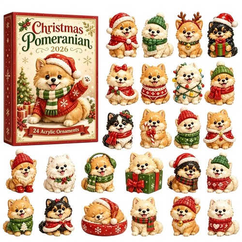 Pomeranian dog advent calendar - pomeranian,