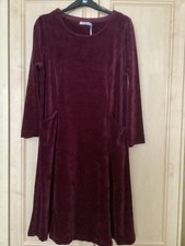 Adini Burgundy Velvet Look Dress Size L1(18)