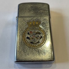 HMS CHURCHILL Zippo Slim Lighter Rare & Highly Collectible 1971 Bradford PA II I