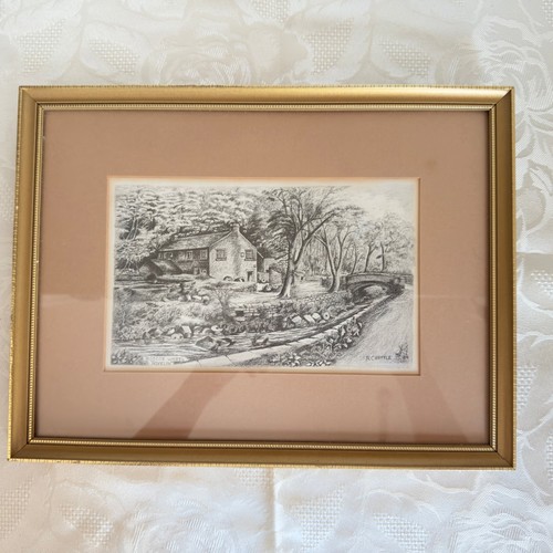 Vtg framed print sketch - vtg,