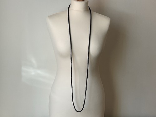 Long black bead single strand - long,
