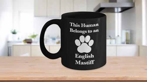 English mastiff mug - english, black