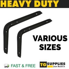 Reinforced Shelf Brackets Support Wall Bracket Heavy Duty High Load Strong Black