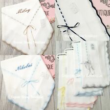 Personalised Baby Shawl Spanish Knitted Ribbon Blankets Shawl  💗💙
