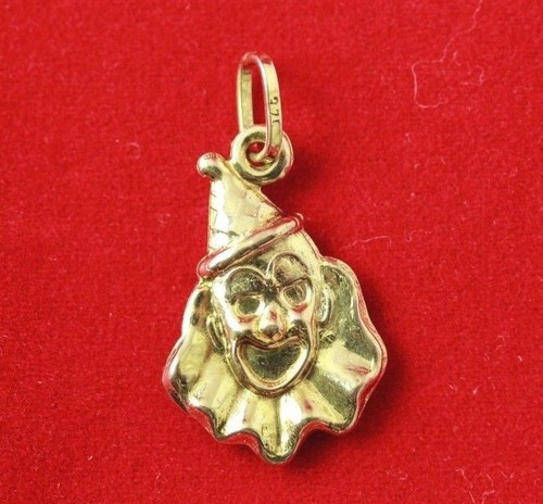 New 9ct yellow gold clown - new,