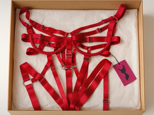 Women red strappy harness - strappy,