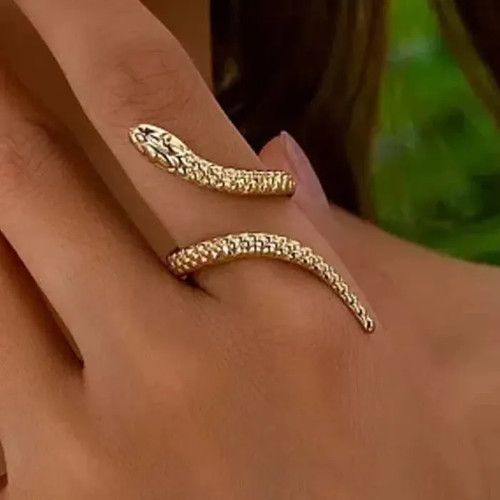 Vintage adjustable gold snake - adjustable,